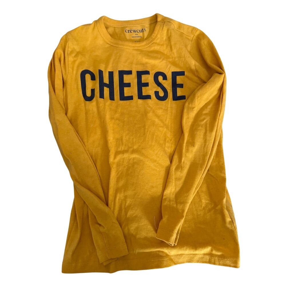 Crewcuts mustard yellow cheese shirt size 8